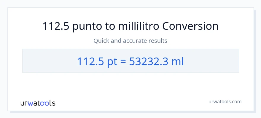 Conversione da 112.5 Pints a millilitri