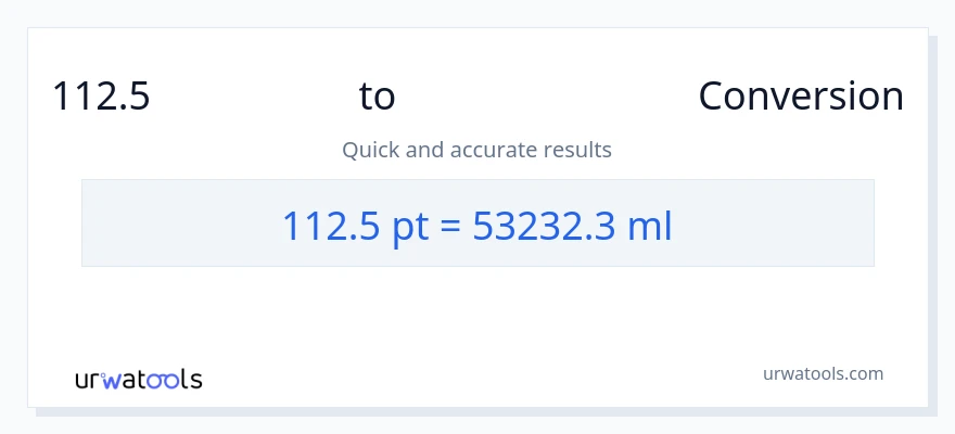 112.5 Pints ൽ നിന്ന് മില്ലിലിറ്റർ ലേക്ക് പരിവർത്തനം