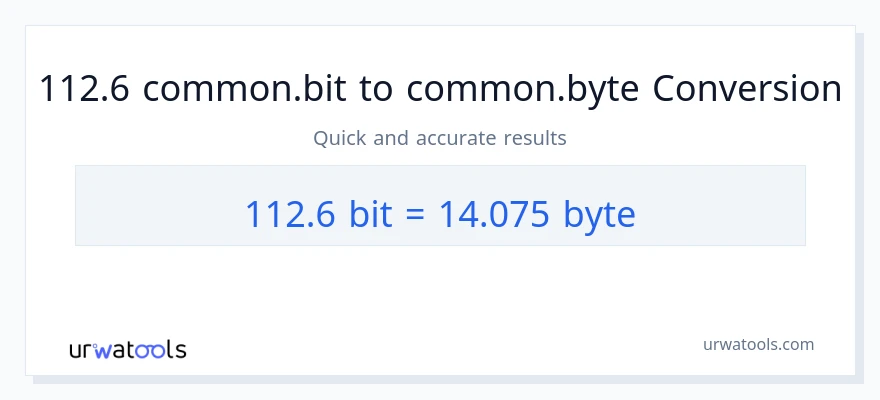 التحويل من 112.6 Bits إلى Bytes