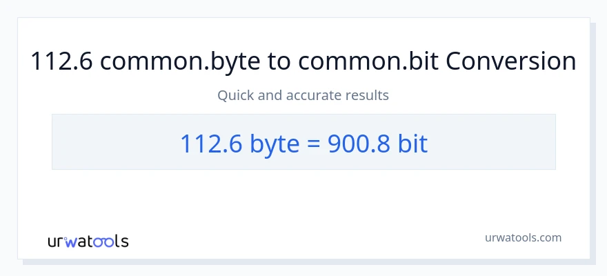112.6 Bytes в Bits преобразование