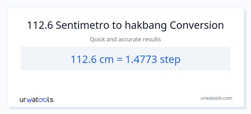112.6 Mga Sentimetro patungong mga hakbang na conversion