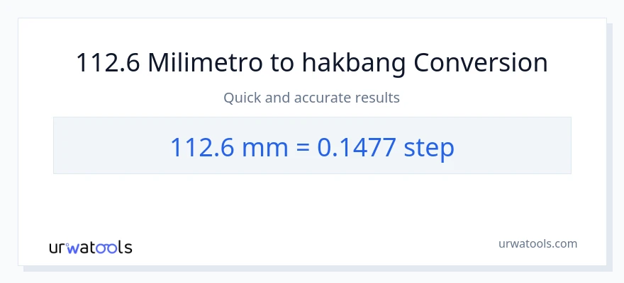 112.6 milimetro patungong mga hakbang na conversion
