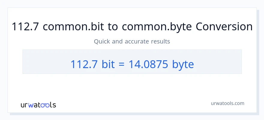 التحويل من 112.7 Bits إلى Bytes