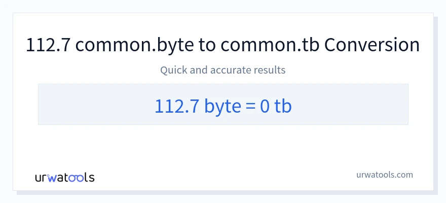 112.7 Bytes 到 Terabytes 轉換