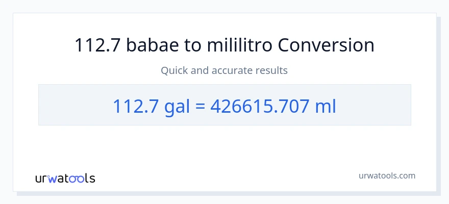 112.7 Mga galon patungong mga mililitro na conversion
