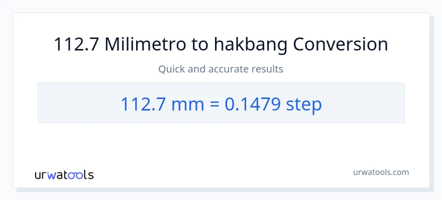 112.7 milimetro patungong mga hakbang na conversion
