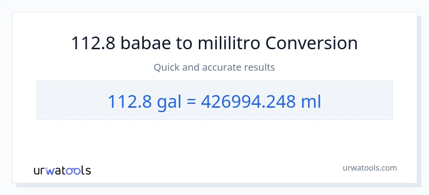 112.8 Mga galon patungong mga mililitro na conversion