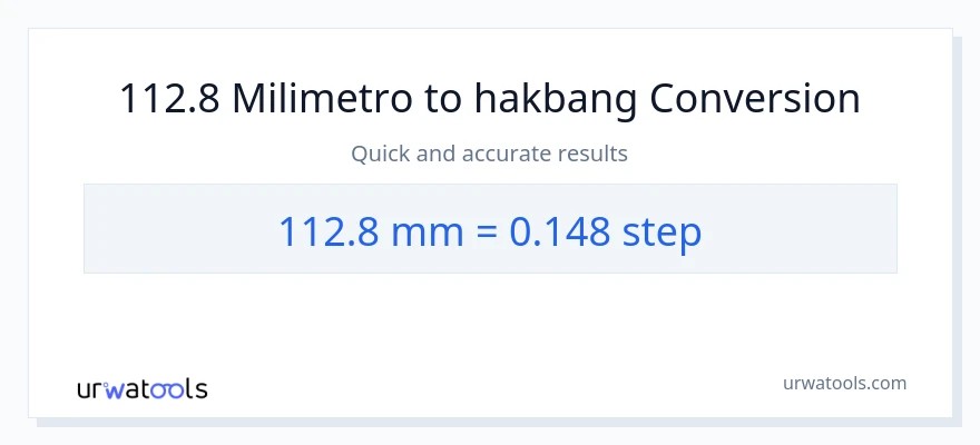 112.8 milimetro patungong mga hakbang na conversion