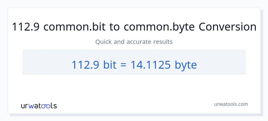 التحويل من 112.9 Bits إلى Bytes