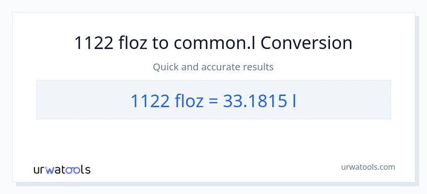 1122 mga onsa ng likido patungong Liters na conversion