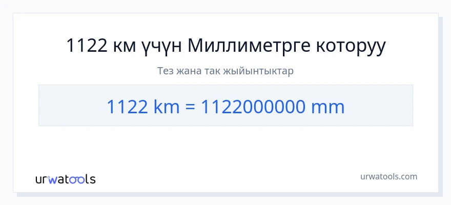 1122 километр дан миллиметр га конверсия