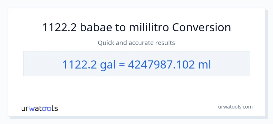 1122.2 Mga galon patungong mga mililitro na conversion