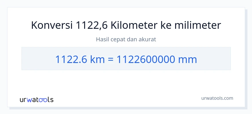 Konversi 1122.6 kilometer ke milimeter