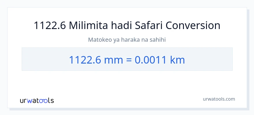 Ubadilishaji wa 1122.6 milimita hadi kilomita