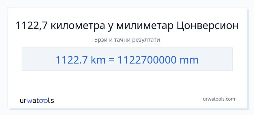 Конверзија од километри до милиметри: 1}