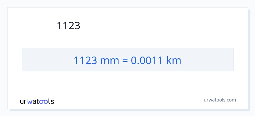 1123 મિલીમીટર થી કિલોમીટર રૂપાંતર