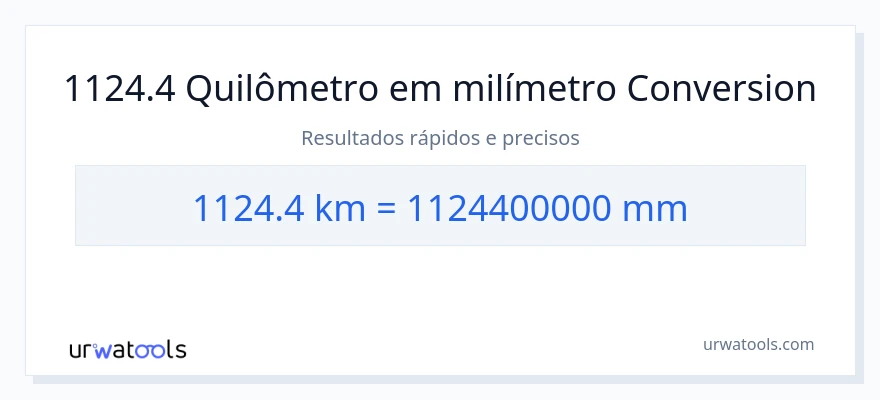 Conversão de 1124.4 quilômetros para milímetros