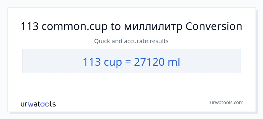 113 чашки в миллилитры преобразование