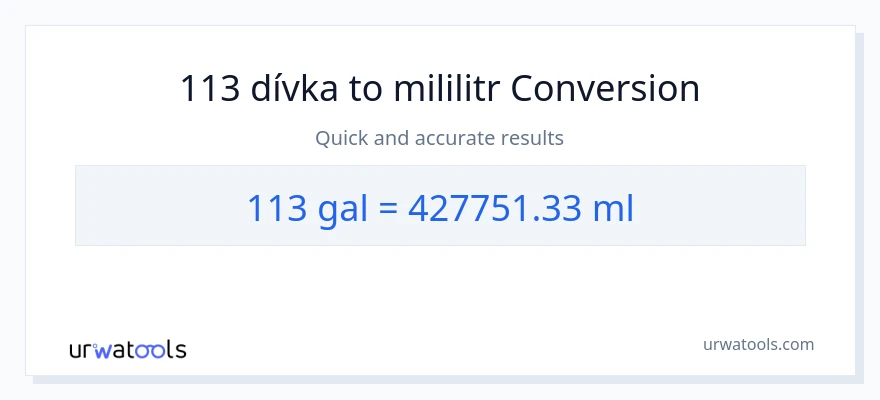Konverze z Galony na mililitrů: 113