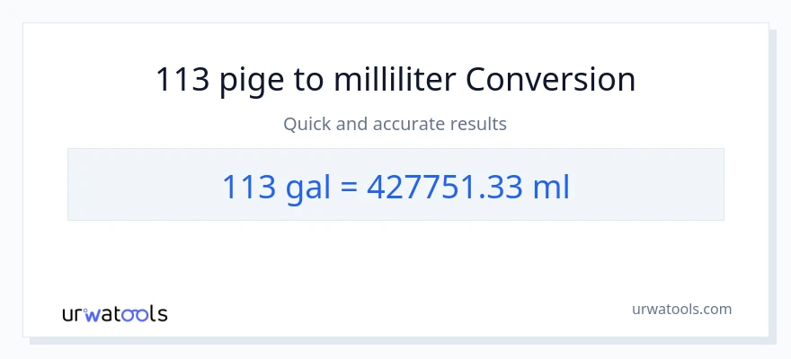 113 Galloner til milliliter konvertering