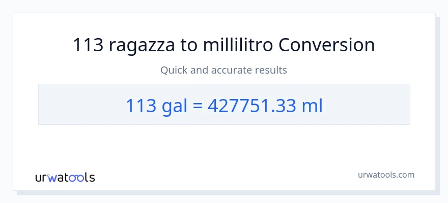 Conversione da 113 Galloni a millilitri
