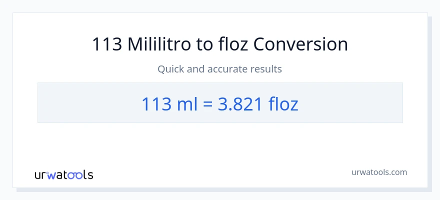 113 mga mililitro patungong mga onsa ng likido na conversion