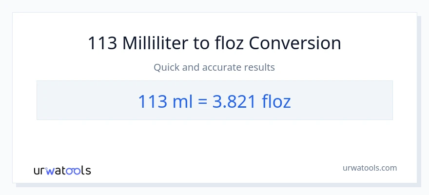 113 milliliter til flytende unser konvertering