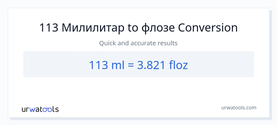 Конверзија од милилитри до течне унце: 1}