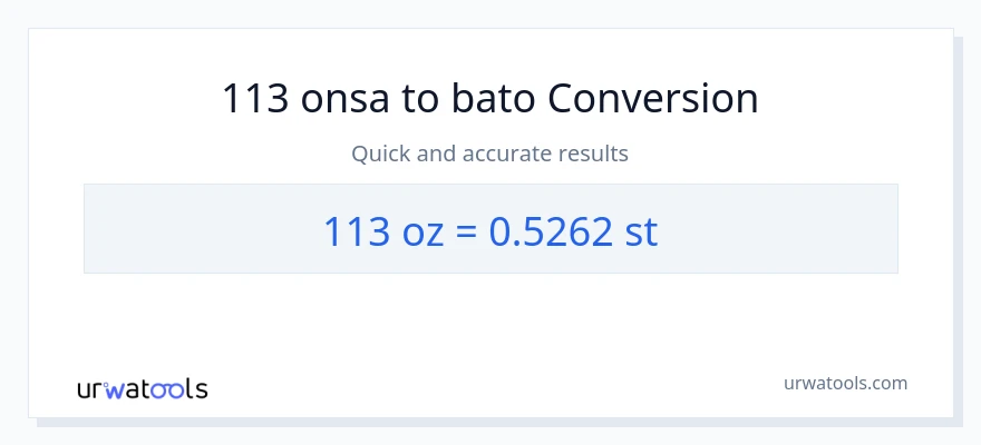 113 Mga onsa patungong Mga bato na conversion