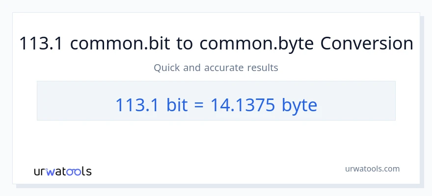 التحويل من 113.1 Bits إلى Bytes