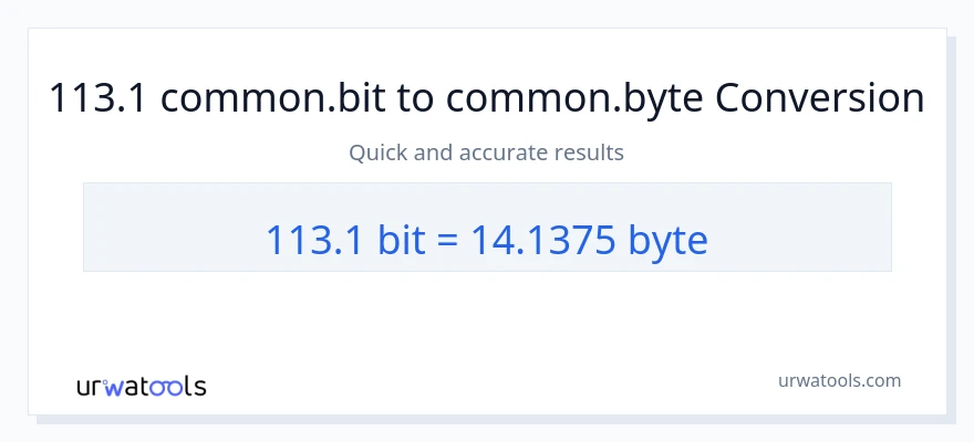 113.1 Bits ته Bytes بدلون