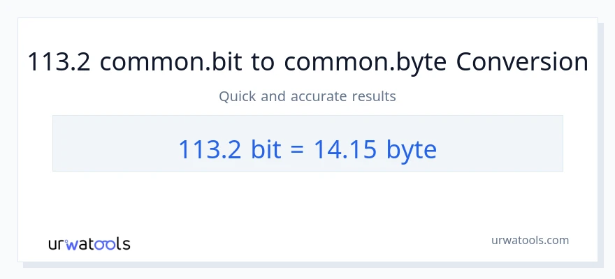 التحويل من 113.2 Bits إلى Bytes