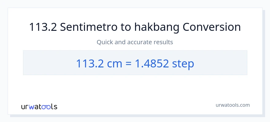 113.2 Mga Sentimetro patungong mga hakbang na conversion