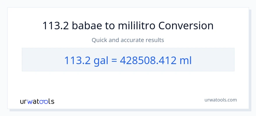 113.2 Mga galon patungong mga mililitro na conversion