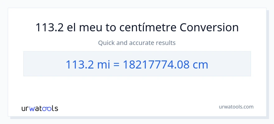 Conversió de 113.2 milles a Centímetres