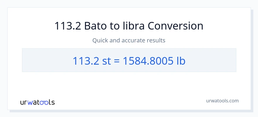 113.2 Mga bato patungong Lbs na conversion