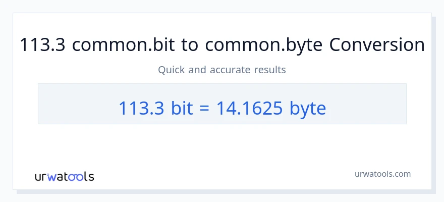 التحويل من 113.3 Bits إلى Bytes