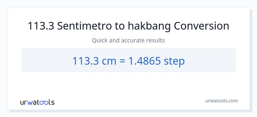 113.3 Mga Sentimetro patungong mga hakbang na conversion