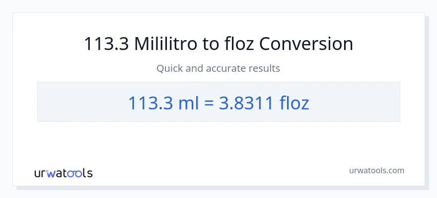 113.3 mga mililitro patungong mga onsa ng likido na conversion