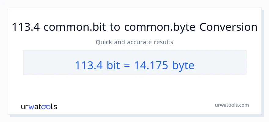 التحويل من 113.4 Bits إلى Bytes