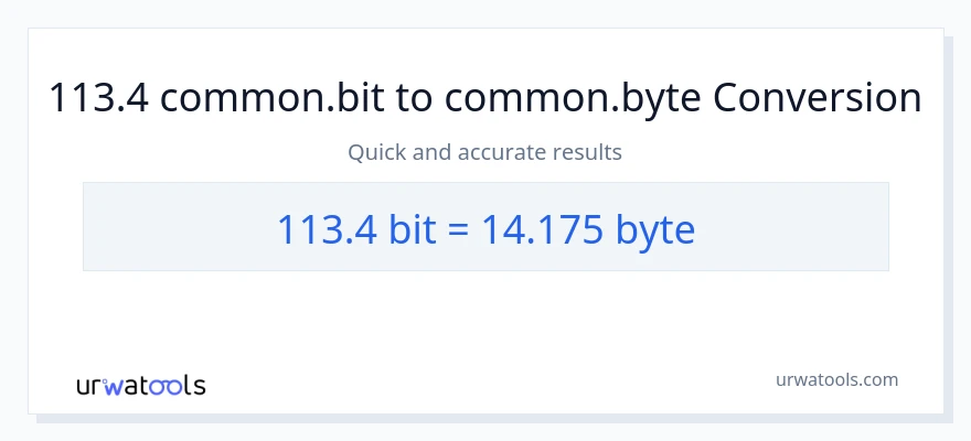 113.4 Bits uz Bytes konversiju