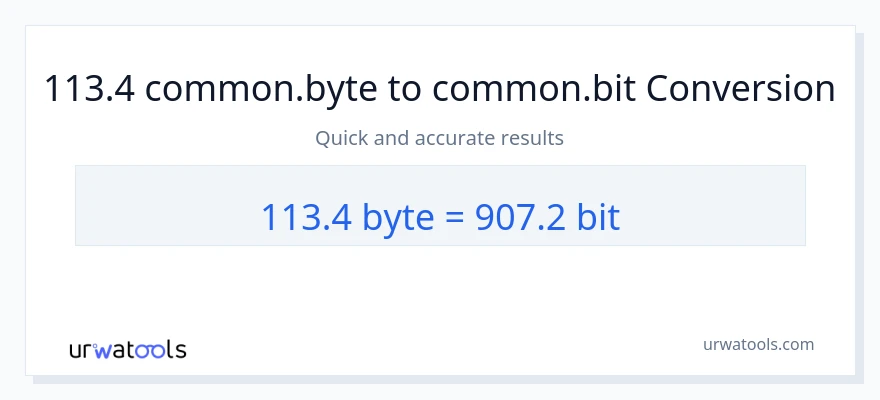 113.4 Bytes ته Bits بدلون