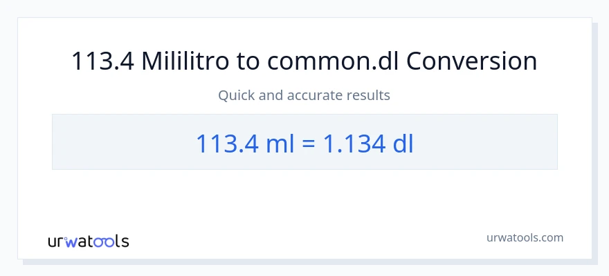 113.4 mga mililitro patungong Dls na conversion