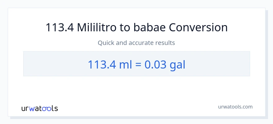 113.4 mga mililitro patungong Mga galon na conversion