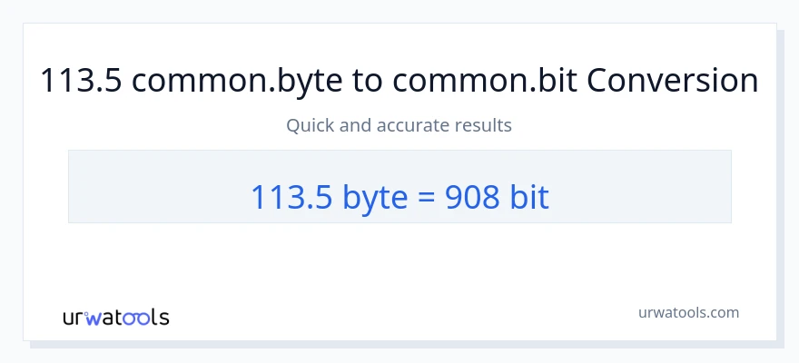 113.5 Bytes ته Bits بدلون