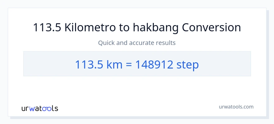 113.5 Kilometro patungong mga hakbang na conversion