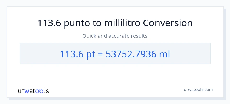 Conversione da 113.6 Pints a millilitri