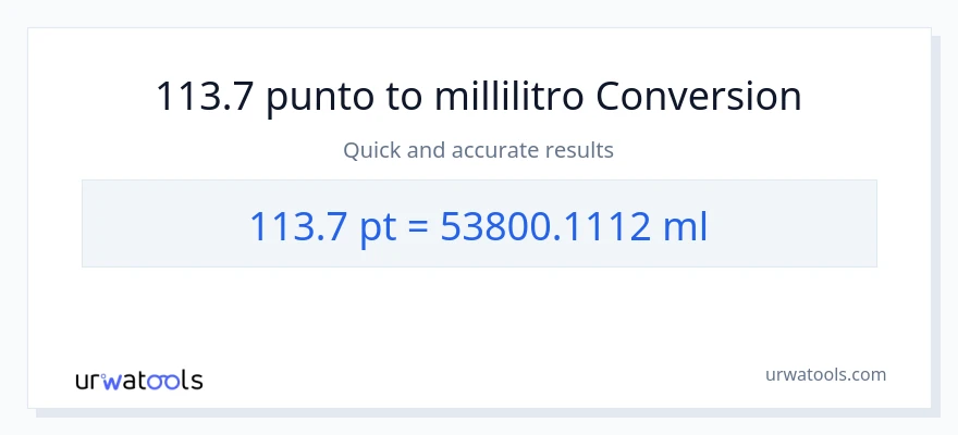 Conversione da 113.7 Pints a millilitri