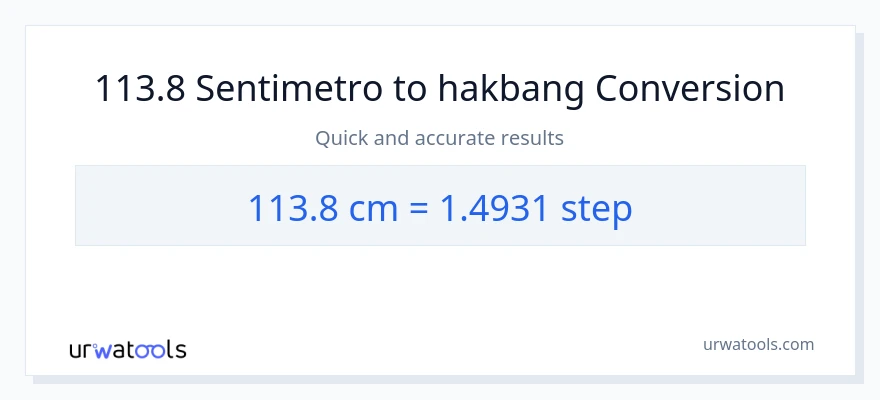 113.8 Mga Sentimetro patungong mga hakbang na conversion
