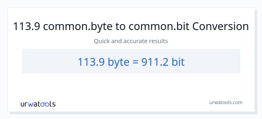 113.9 Bytes patungong Bits na conversion